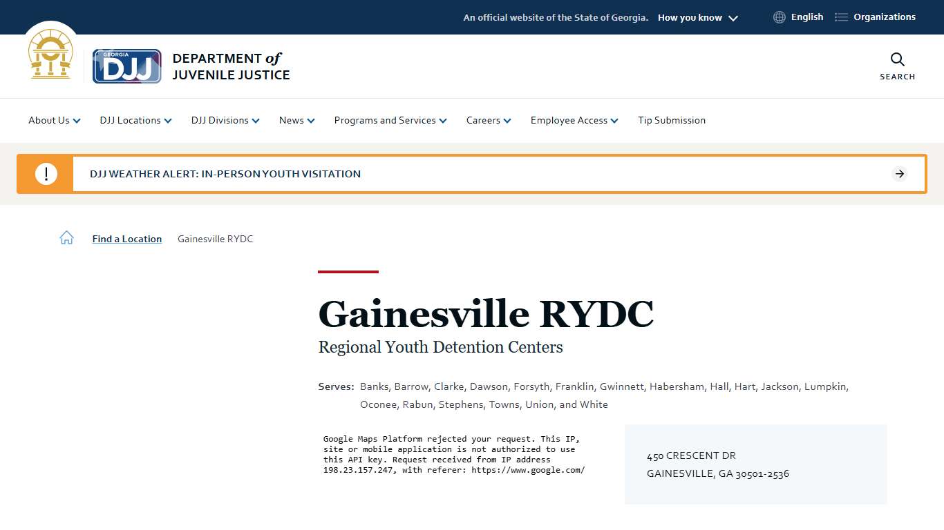 Gainesville RYDC Department of Juvenile Justice